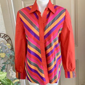 VTG Rainbow Silk/Cotton Irididescent Blouse